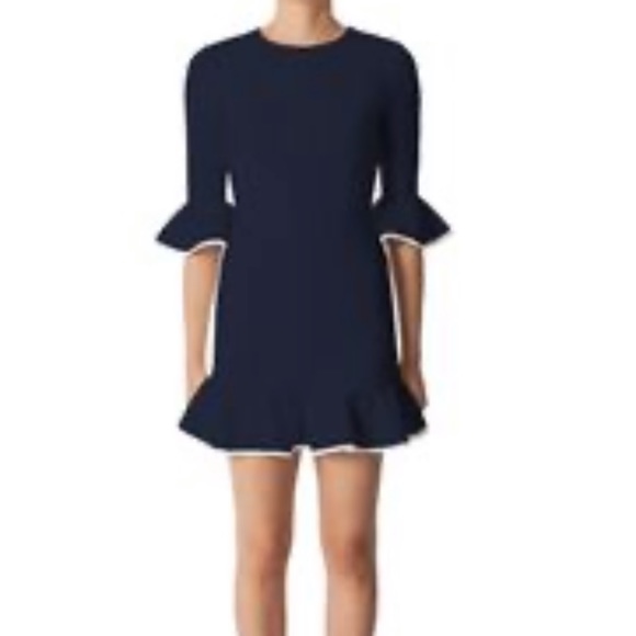 Black Halo Dresses & Skirts - NWT Black Halo Navy Sheath Ruffle Trimmed Dress 0